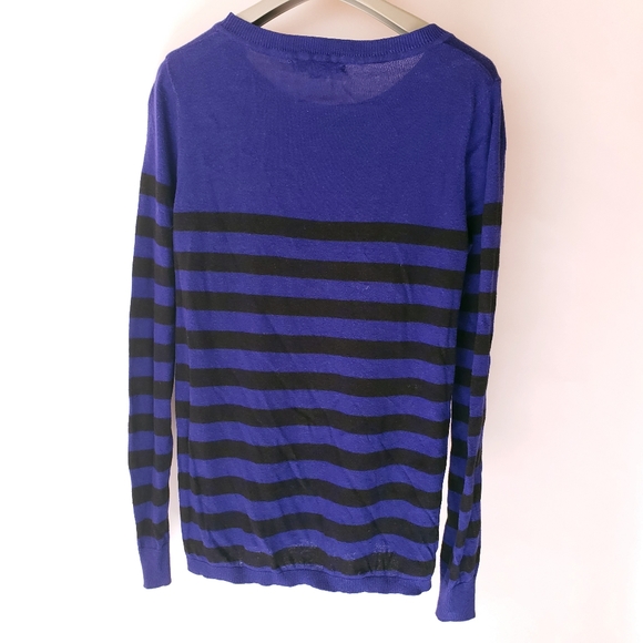 Forever 21 Blue/Black Striped Cotton Blend Shirt - Picture 2 of 5